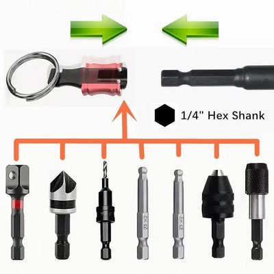 Black Oxide Finish 6pcs Schnellveröffentlichung 1/4 Zoll Hex Schraubschrauber Bit Halter Schlüsselschnur
