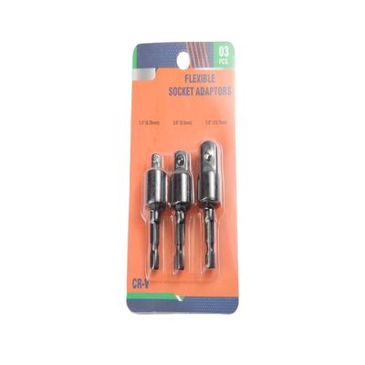 CRV Schwarzer Chrom-Vanadium-Stahl-Universal-Steck-Adapter-Set mit Blister-Packung