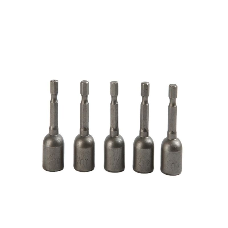12mm*48mm*5PC CRV Magnetische Nbut Treiber Set mit natürlicher Oberfläche und 1/4in Antrieb Größe