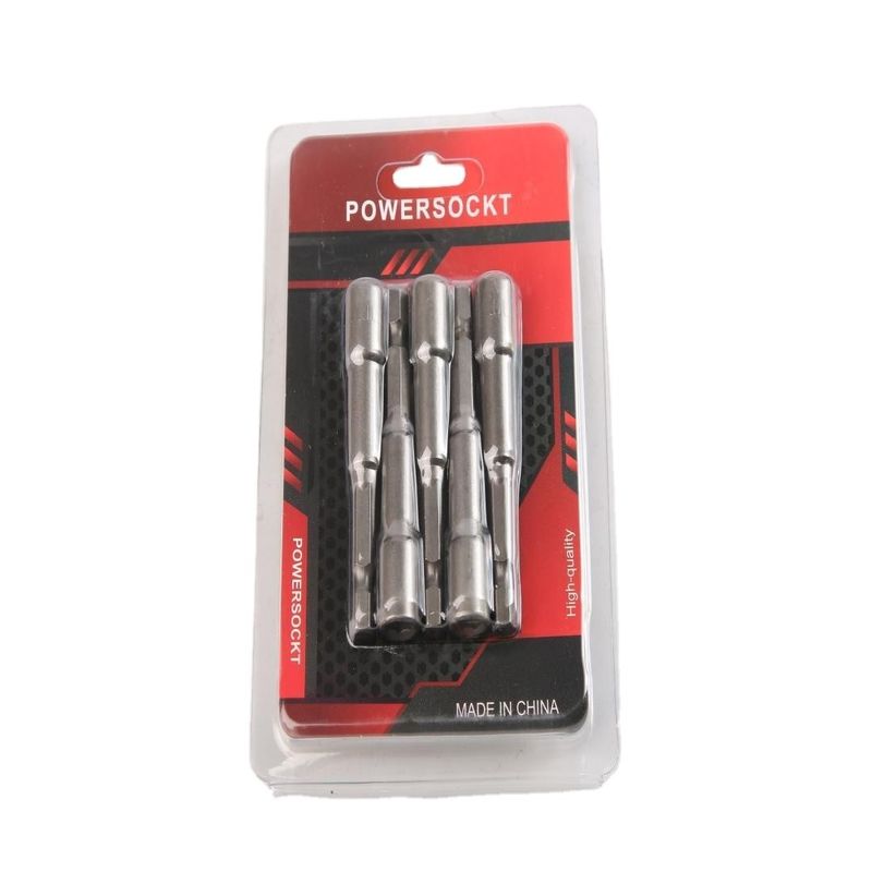 6mm*65mm*5PC CRV Material 6.35 Hexagon Magnet-Nuss-Treiber-Set für präzise Befestigung