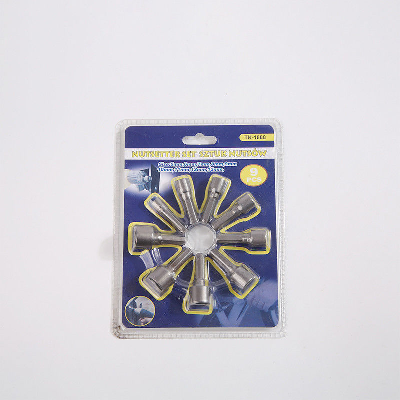 Zusammengestellte CRV Heizung 9 Stück 5mm Größe Impact Nut Treiber Set mit Blister Pack nicht bewertet
