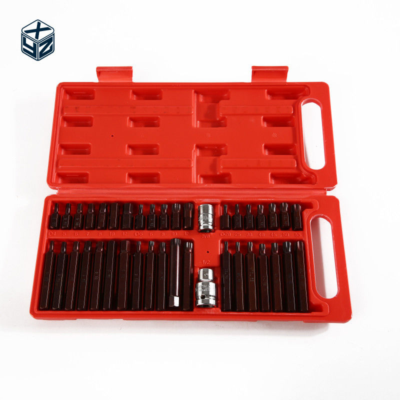 Industrielle Qualität 40 Stück Bits mit rotem S2-Material und natürlicher Kunststoffbox