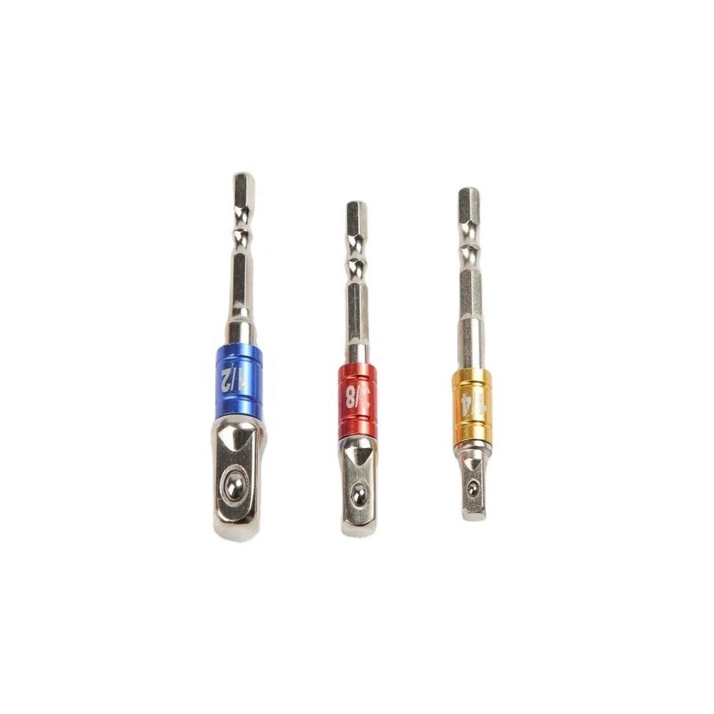 CRV Chrom-Vanadium-Stahl Silber 1/4' 54mm Universal-Steckdosenadapter für langlebige