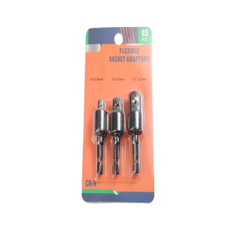 CRV Schwarzer Chrom-Vanadium-Stahl-Universal-Steck-Adapter-Set mit Blister-Packung